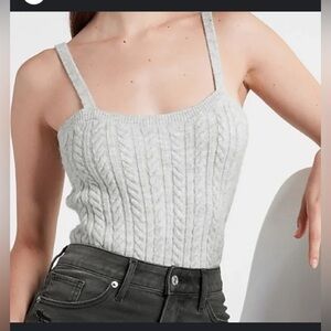 Gray Cable Knit Women's Top